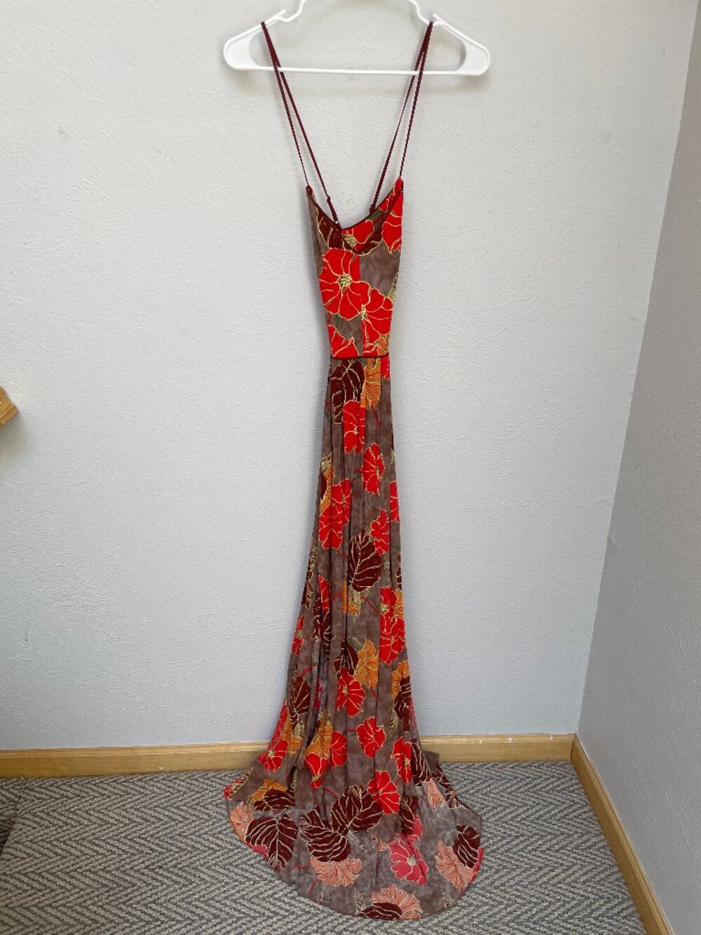 Urban Outfitters Spaghetti Strap Tropical Maxi Dress M